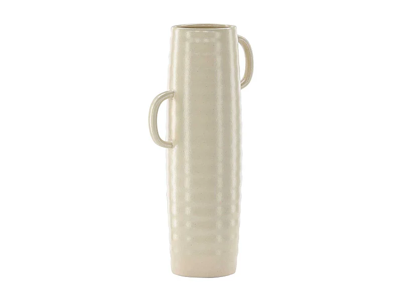 Vase Ondulé en Céramique "Cent" 41cm Beige & Noir