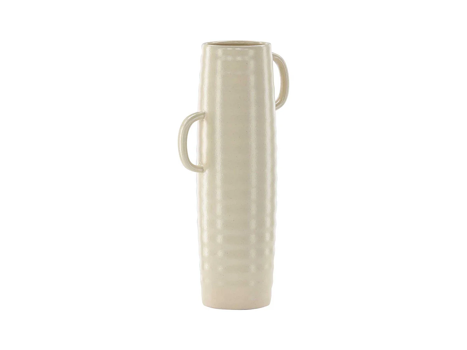 Vase Ondulé en Céramique "Cent" 41cm Beige & Noir