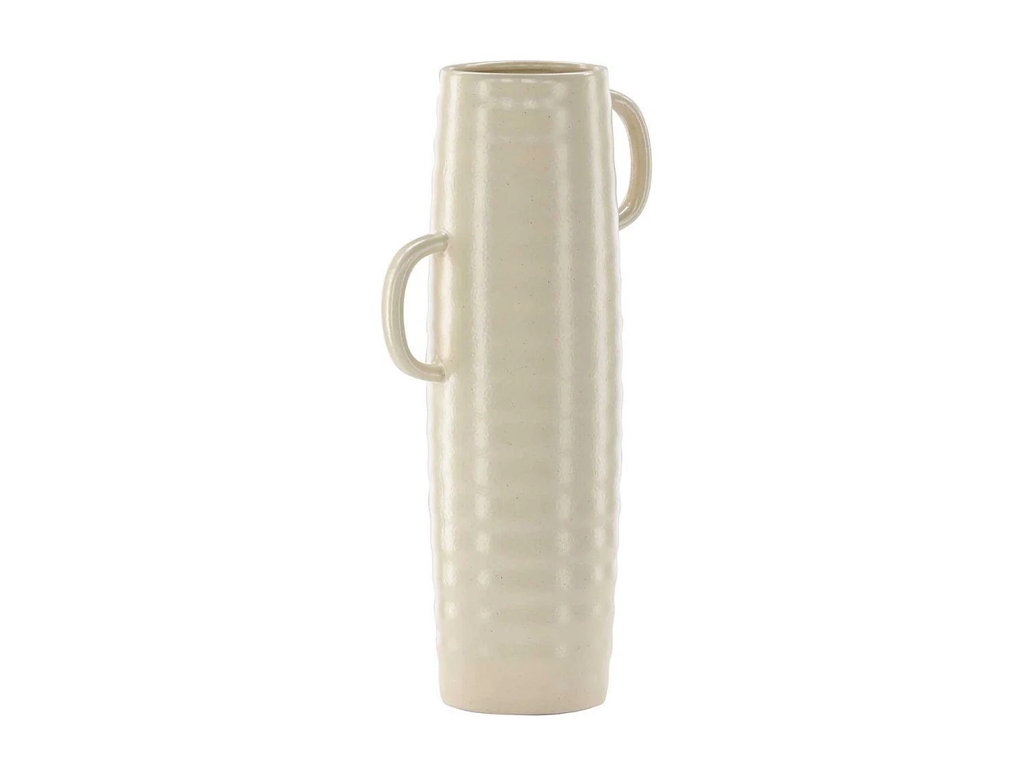 Vase Ondulé en Céramique "Cent" 41cm Beige & Noir