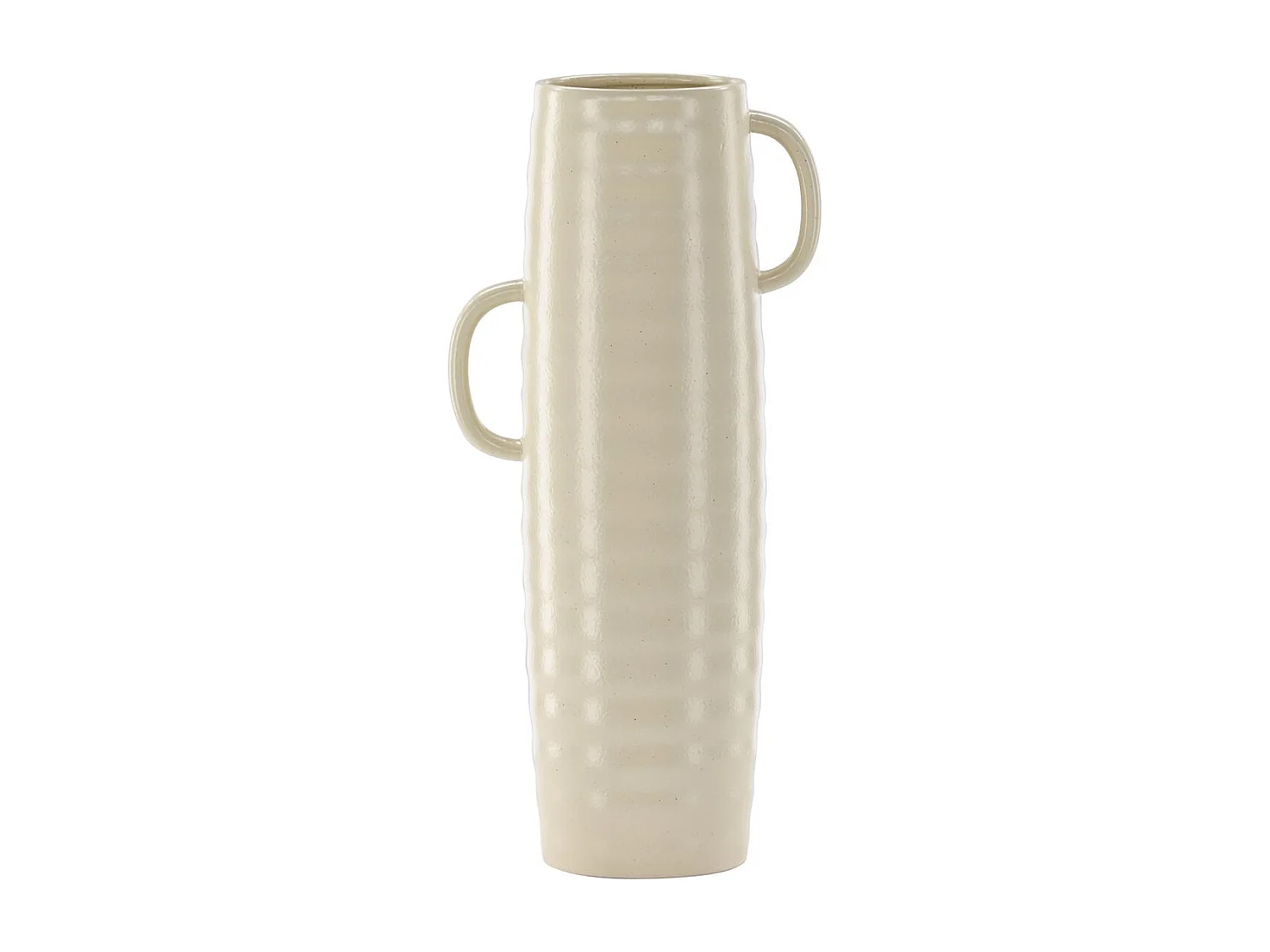 Vase Ondulé en Céramique "Cent" 41cm Beige & Noir