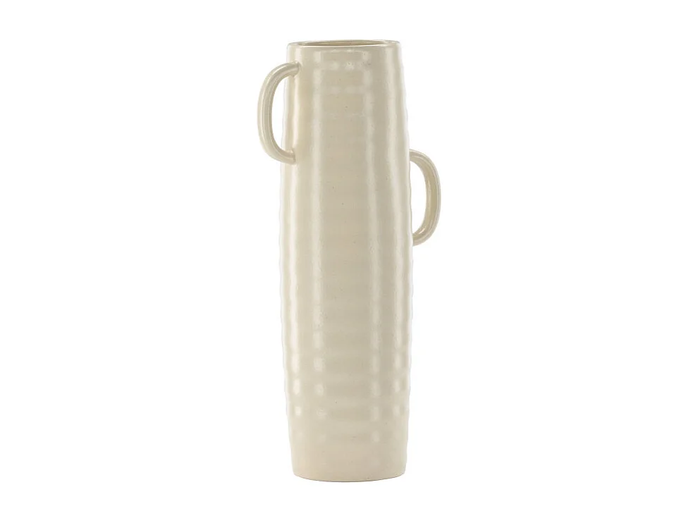 Vase Ondulé en Céramique "Cent" 41cm Beige & Noir