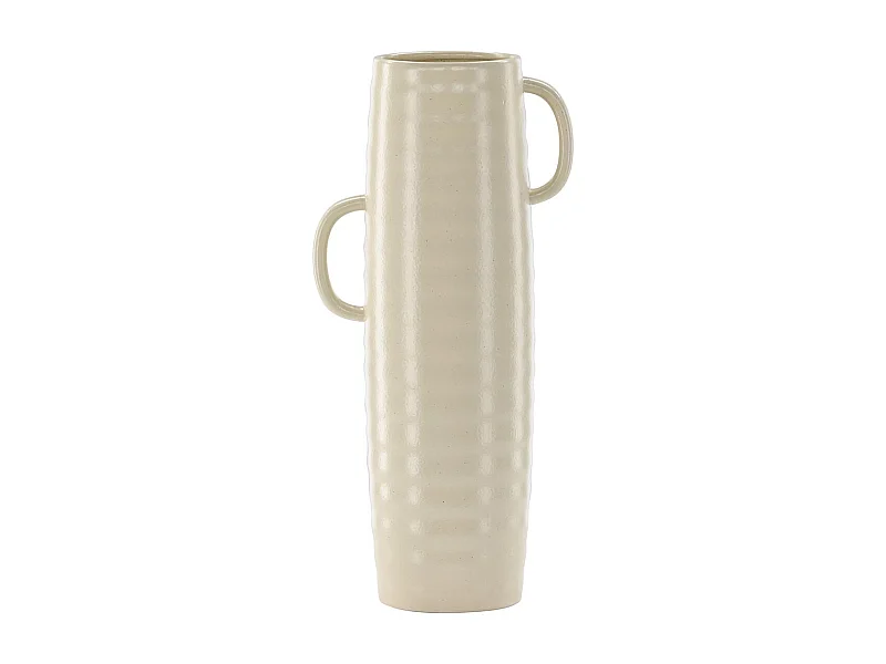 Vase Ondulé en Céramique "Cent" 41cm Beige & Noir