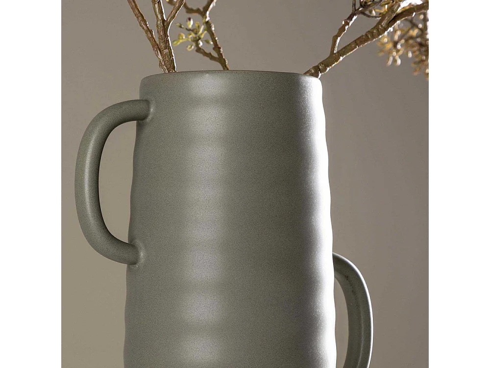 Vase Ondulé en Céramique "Cent" 41cm Gris Foncé
