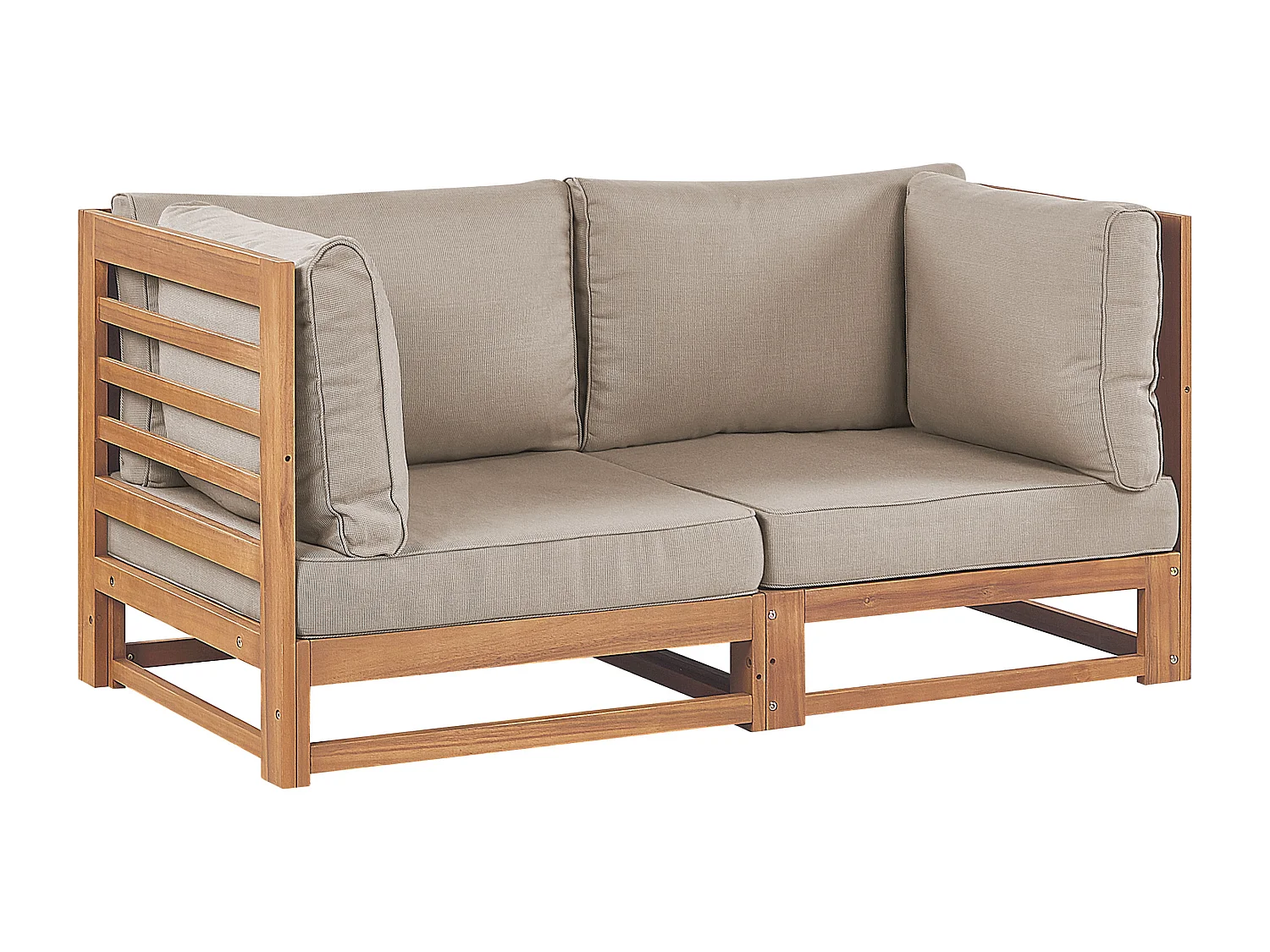 Sofá de jardín 2 plazas TRANI modular Madera de acacia certificada Marrón claro