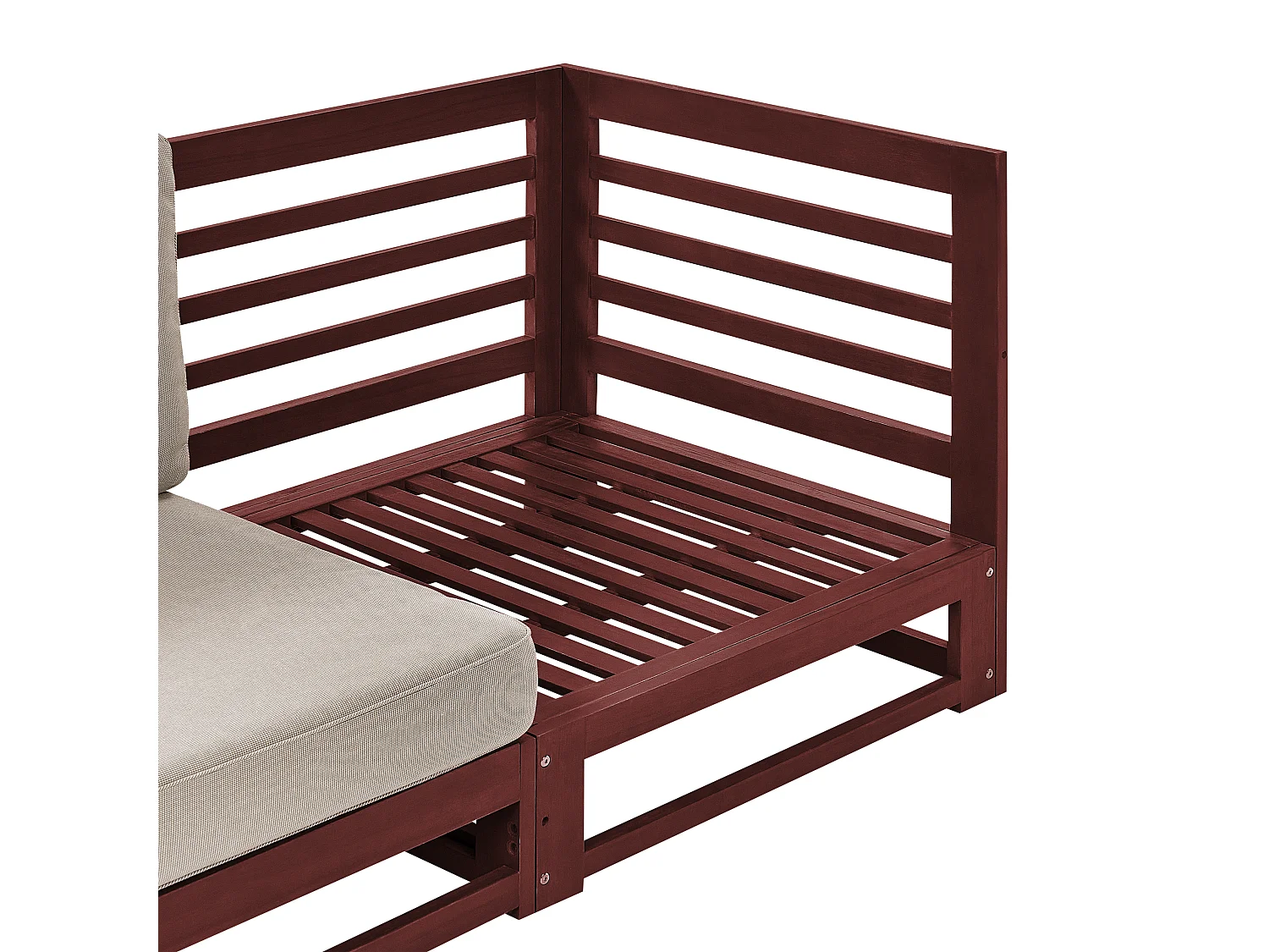 Gartensofa 2-Sitzer TRANI modular Akazienholz Dunkelrot