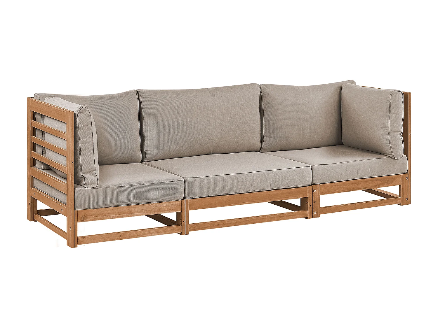 Sofa ogrodowa dla 3 osób TRANI Modułowy Certyfikowane drewno akacjowe Jasnobrązowy