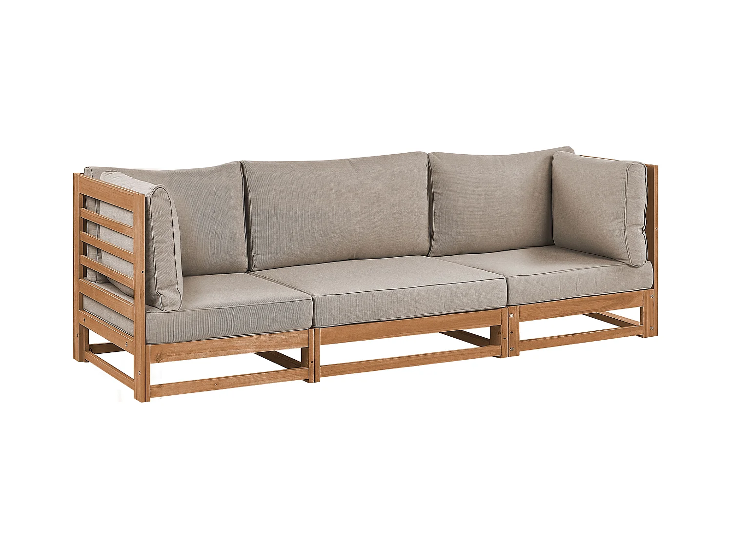 Canapé de jardin 3 places TRANI Bois d'acacia certifié Marron clair