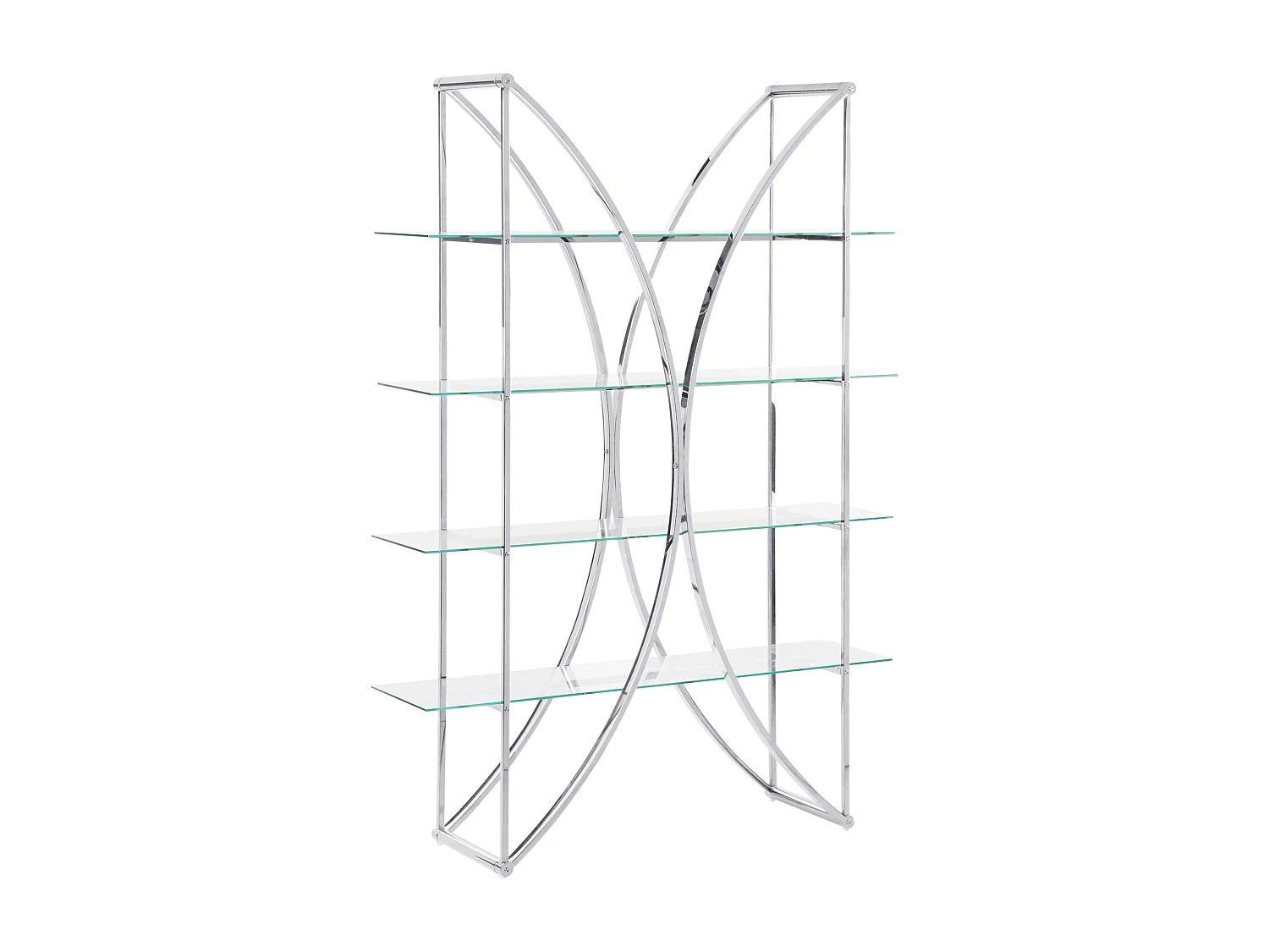 Bücherregal mit 4 Fächern HOLLOW Metall 175 cm Silber