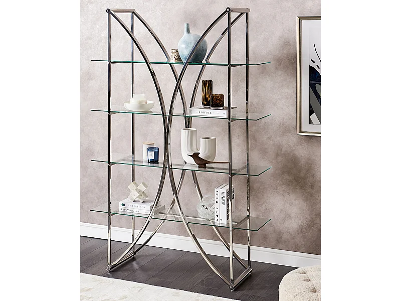 Étagère à 4 niveaux HOLLOW Métal 175 cm Argenté