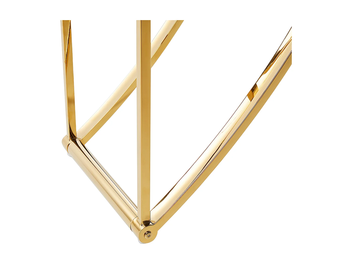 Regal gold aus Edelstahl mit Glasböden 4 Fächer glänzend glamourös Hollow