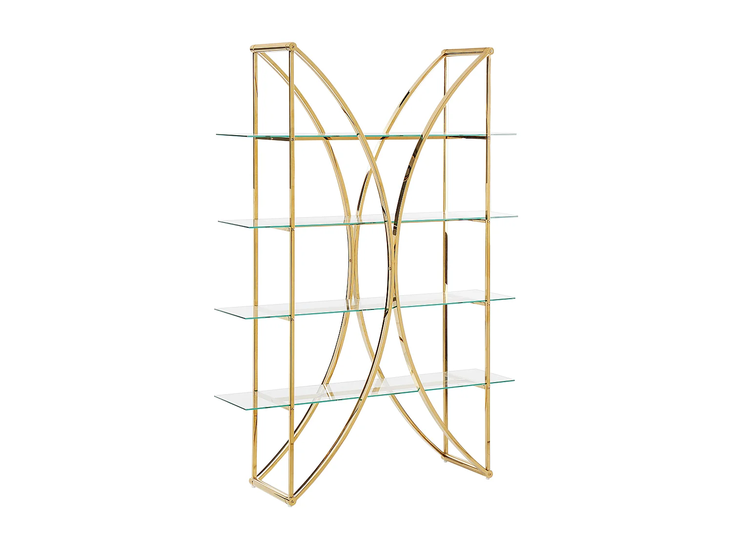 Libreria a 4 ripiani HOLLOW Metallo 175 cm Oro