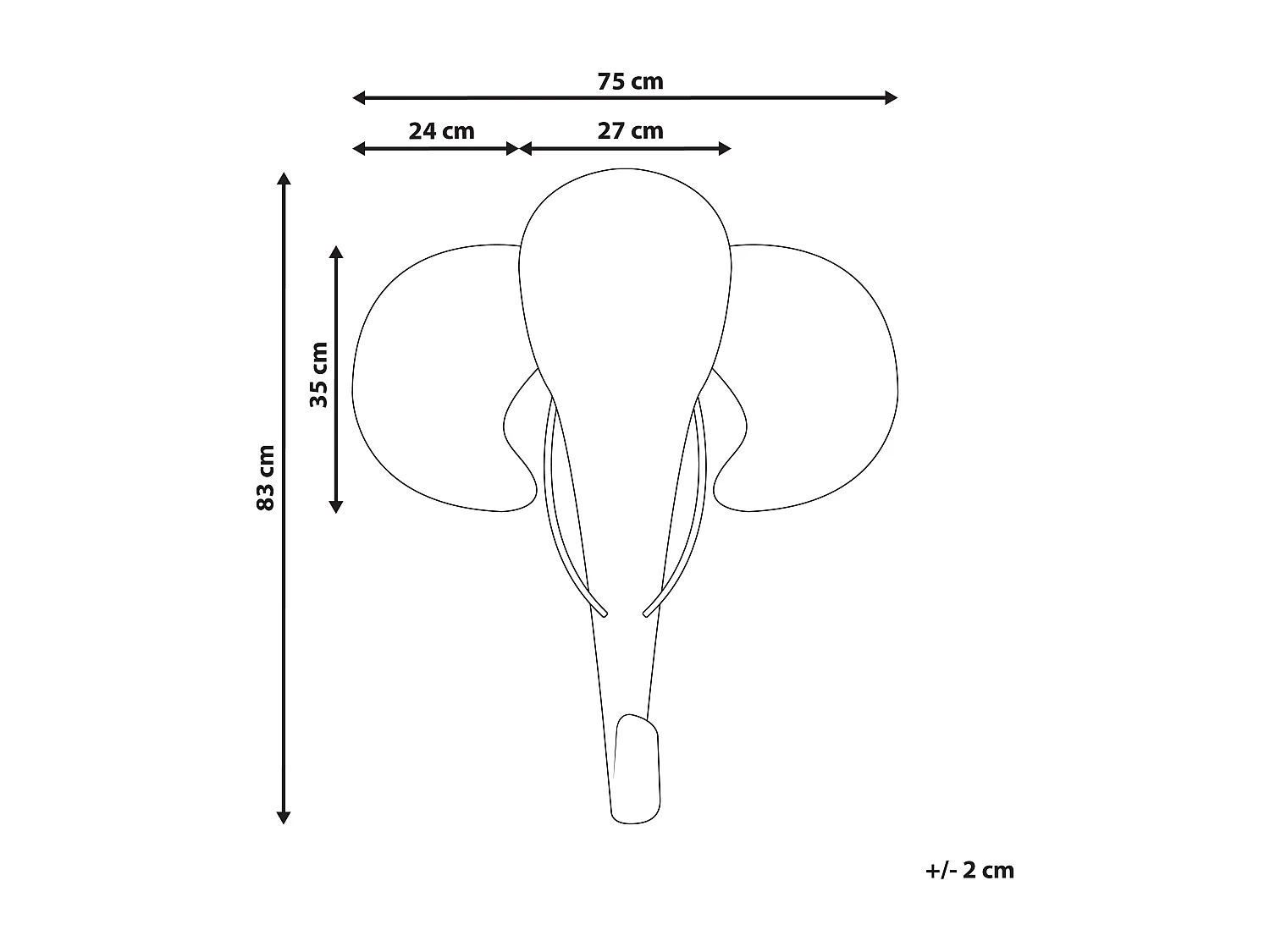 Decoración de pared Elefante GRUNEY Ratán 83 cm Natural