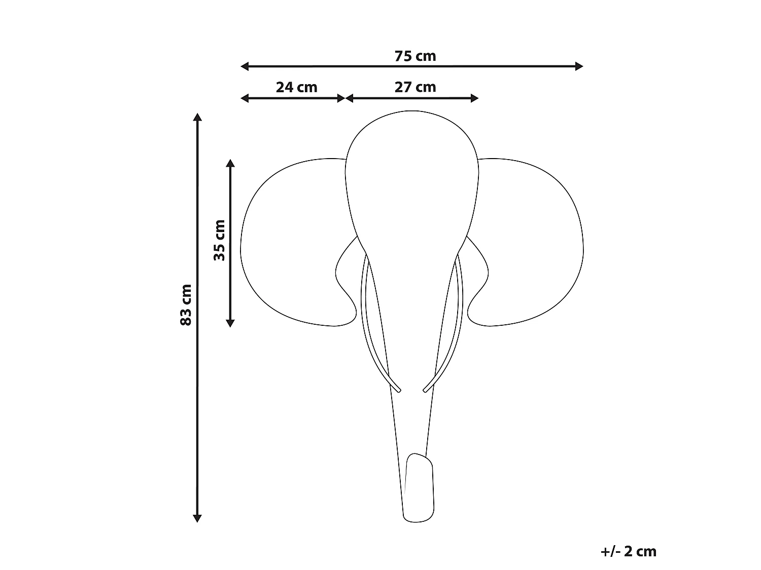 Décoration murale Éléphant GRUNEY Rotin 83 cm Naturel
