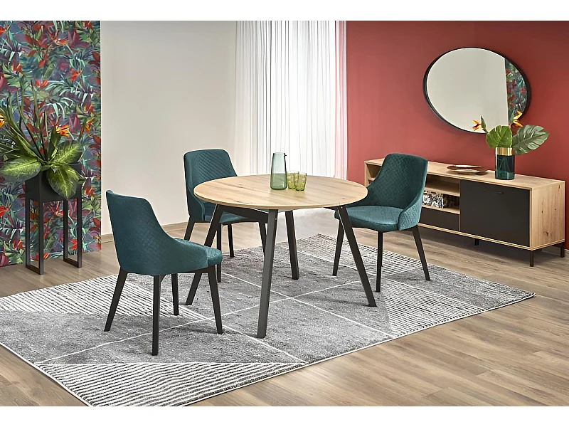 Tavolo da pranzo Ruben (72x102-142)/Allungabile/Nero e Marrone