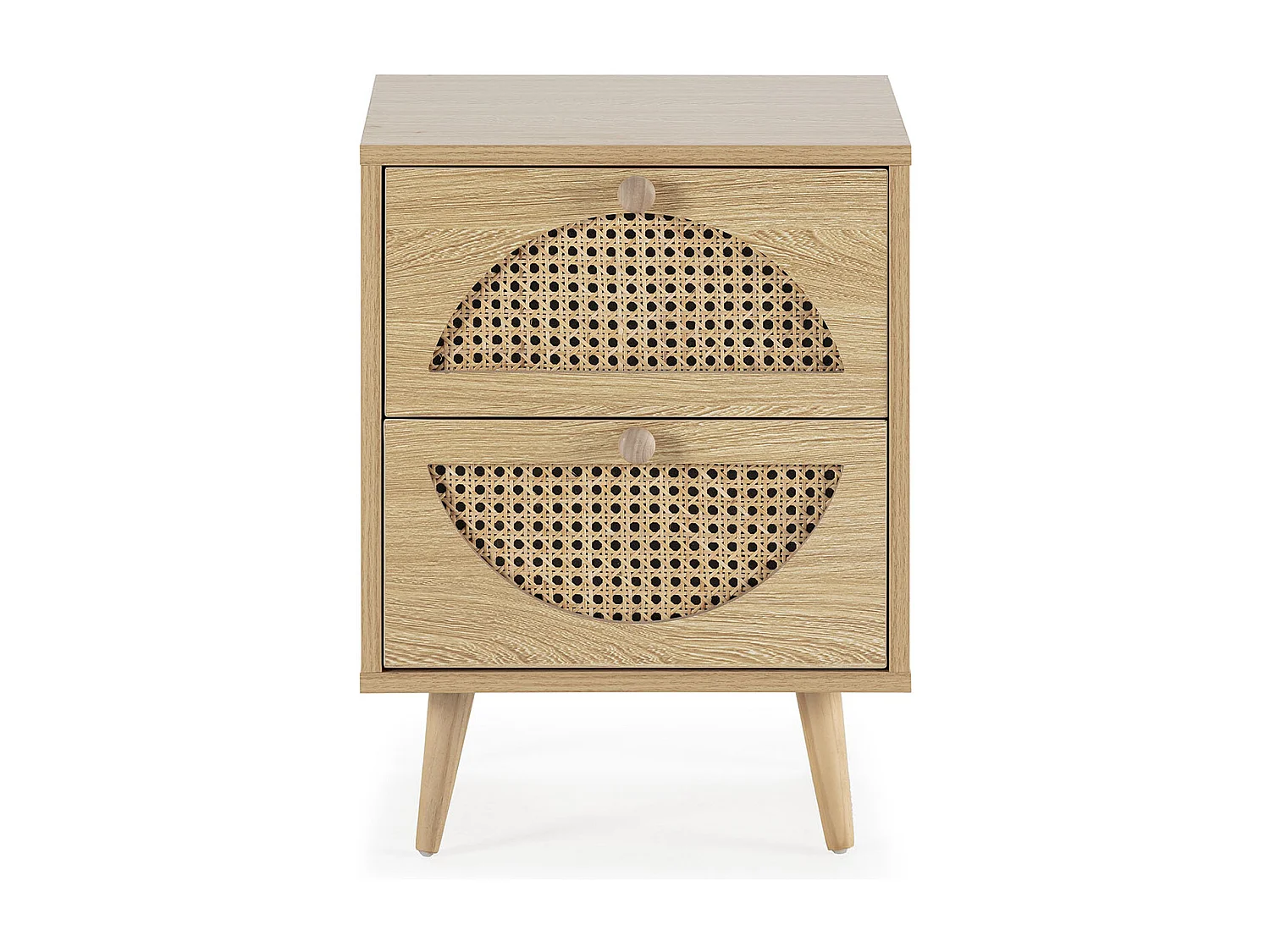 Table de chevet Luna 2 tiroirs couleur chêne