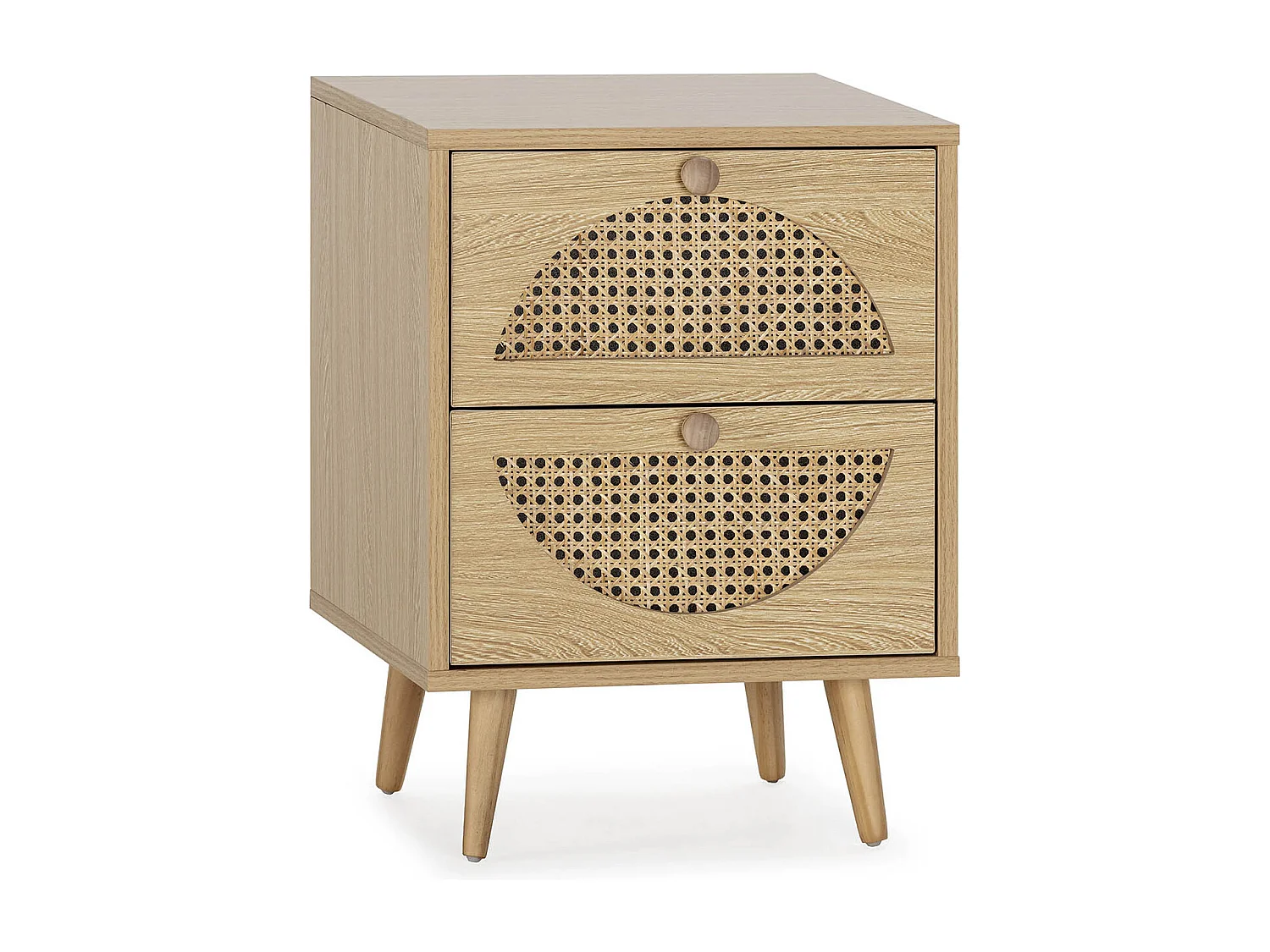 Table de chevet Luna 2 tiroirs couleur chêne