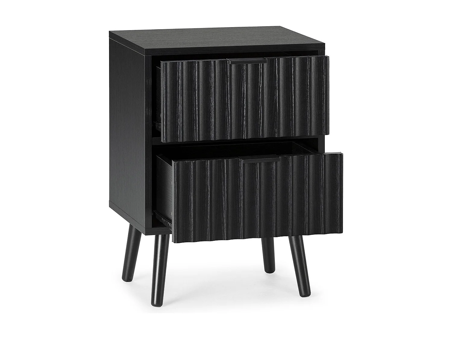 Comodino Lluvia 2 cassetti colore nero