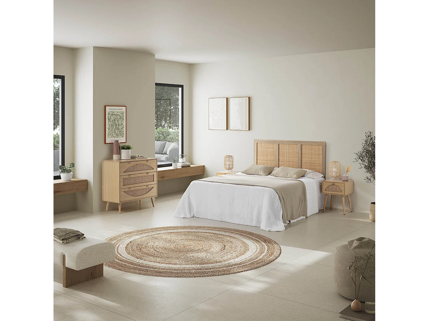 Mesa de cabeceira Luna 1 gaveta cor carvalho