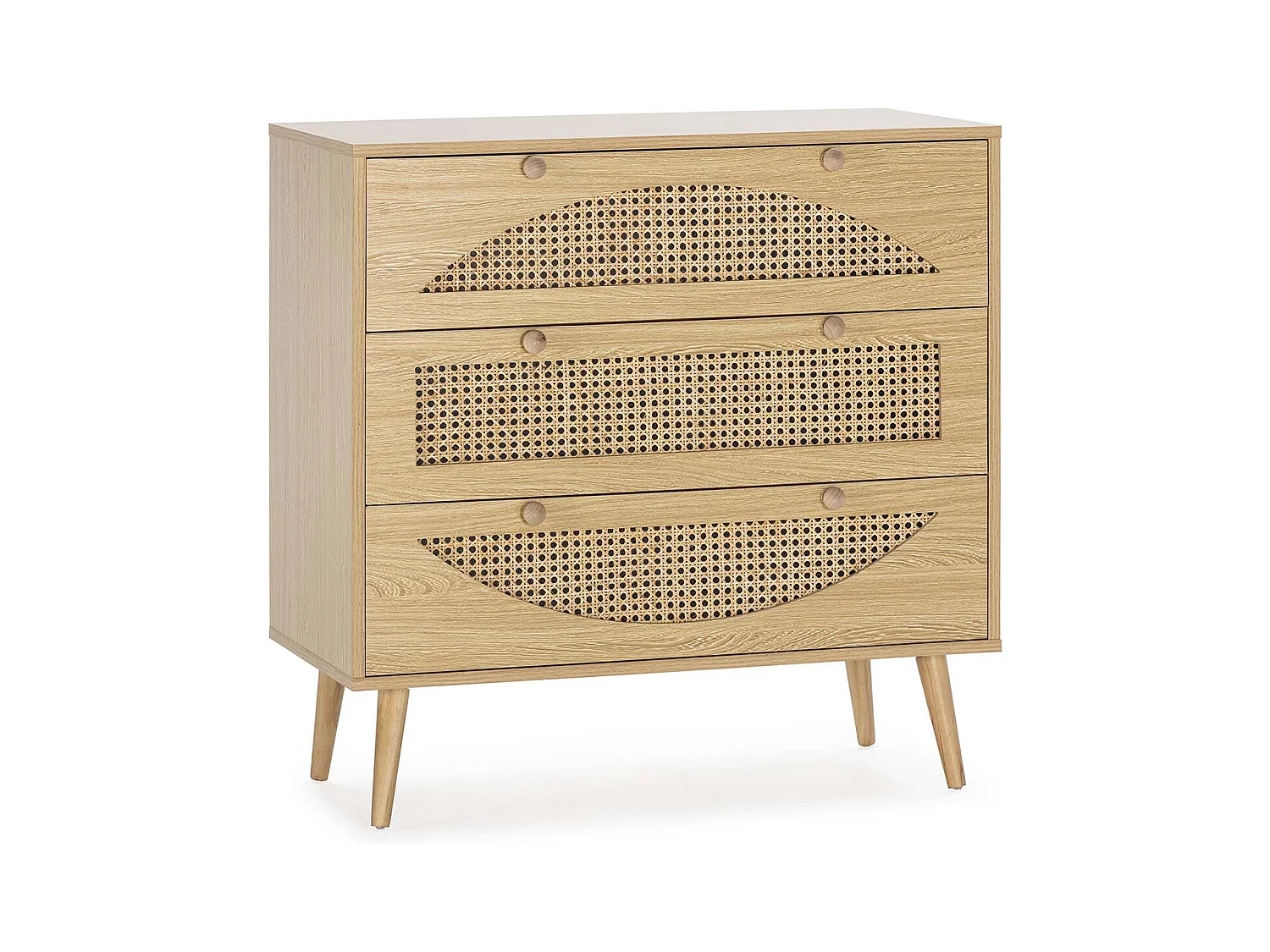 Commode Luna 3 tiroirs couleur chêne