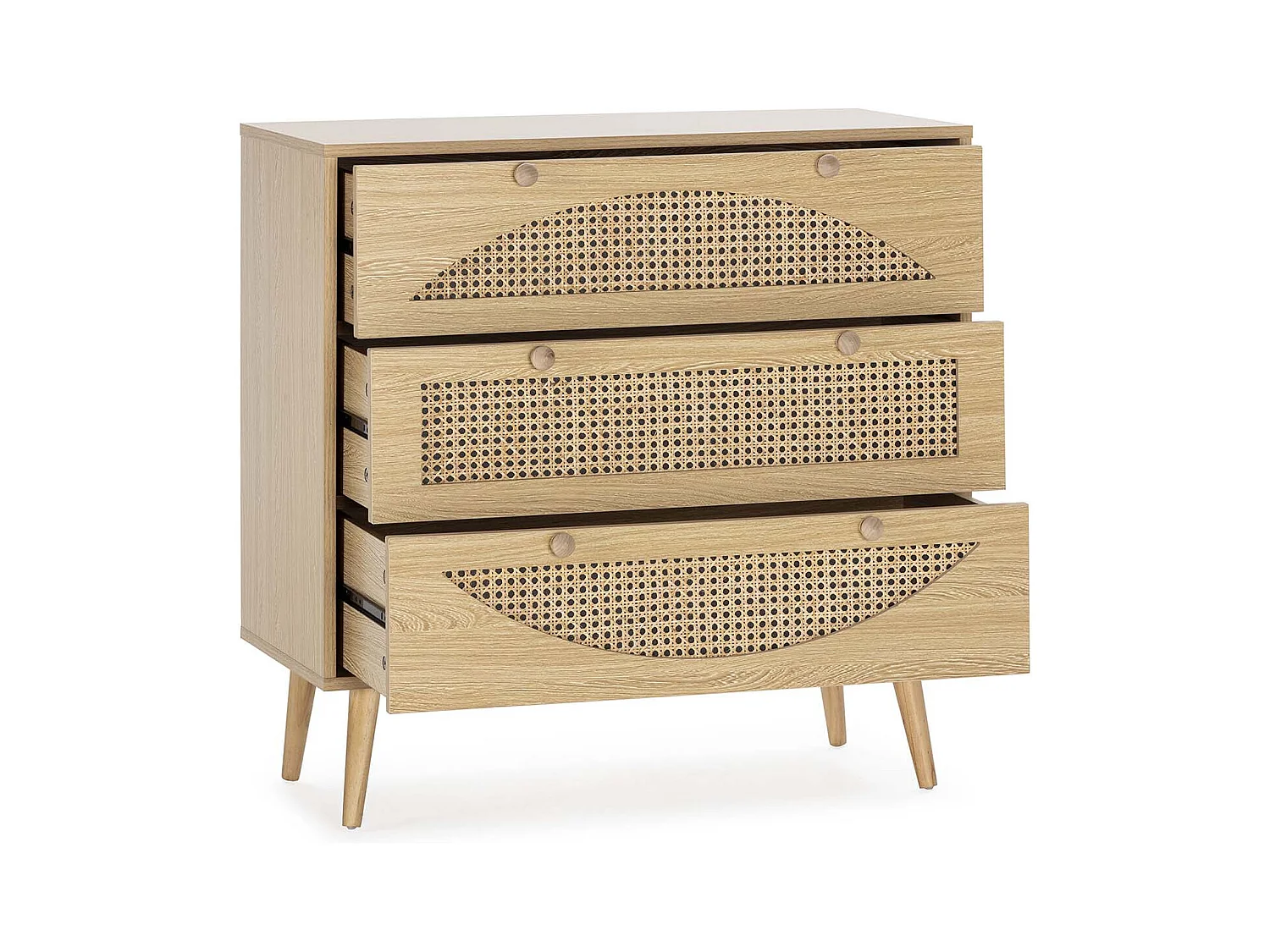 Kommode Luna 3 Schubladen, eichefarben