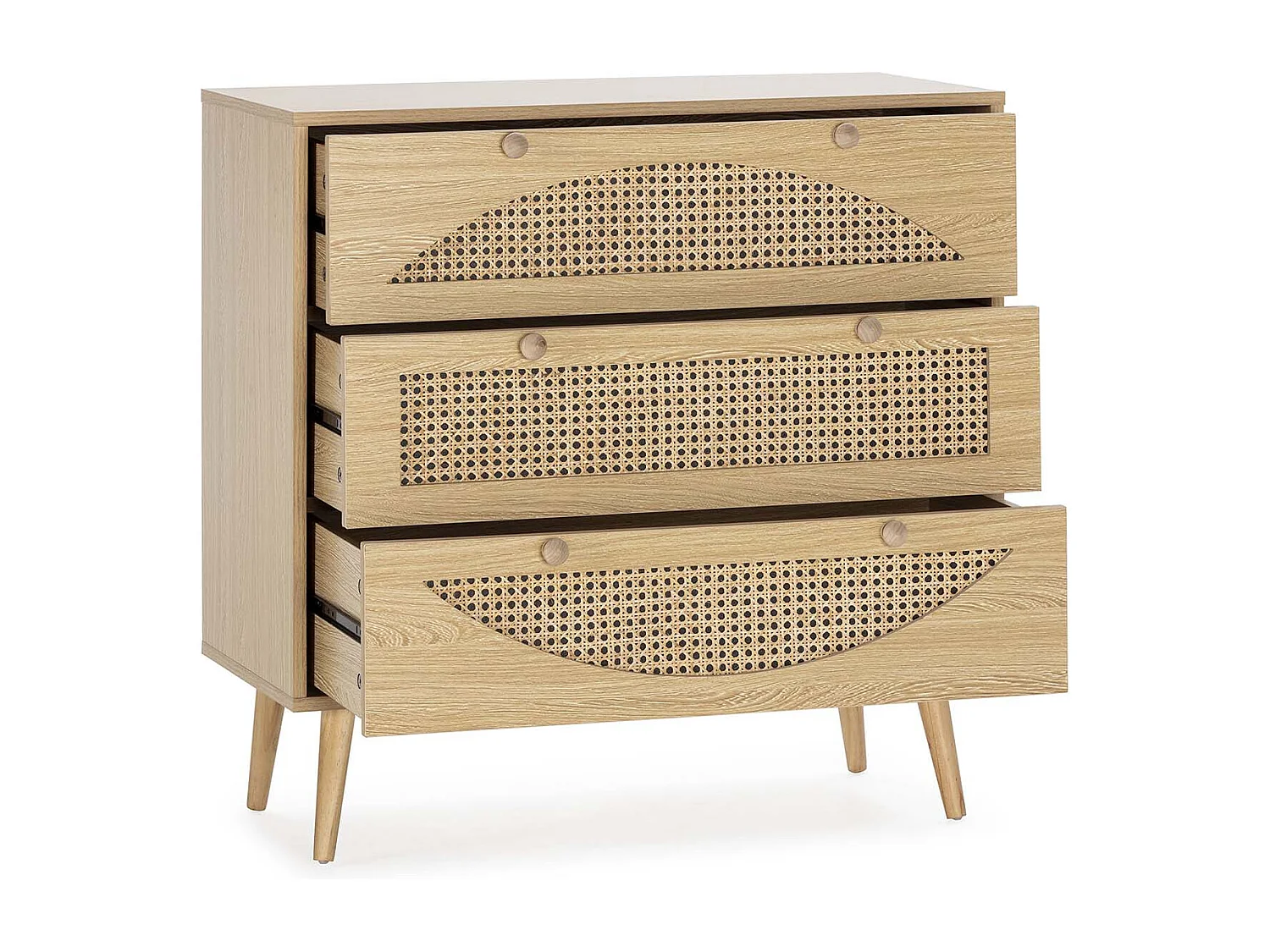 Commode Luna 3 tiroirs couleur chêne