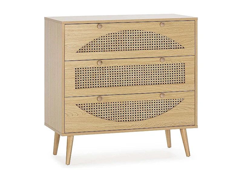 Commode Luna 3 tiroirs couleur chêne