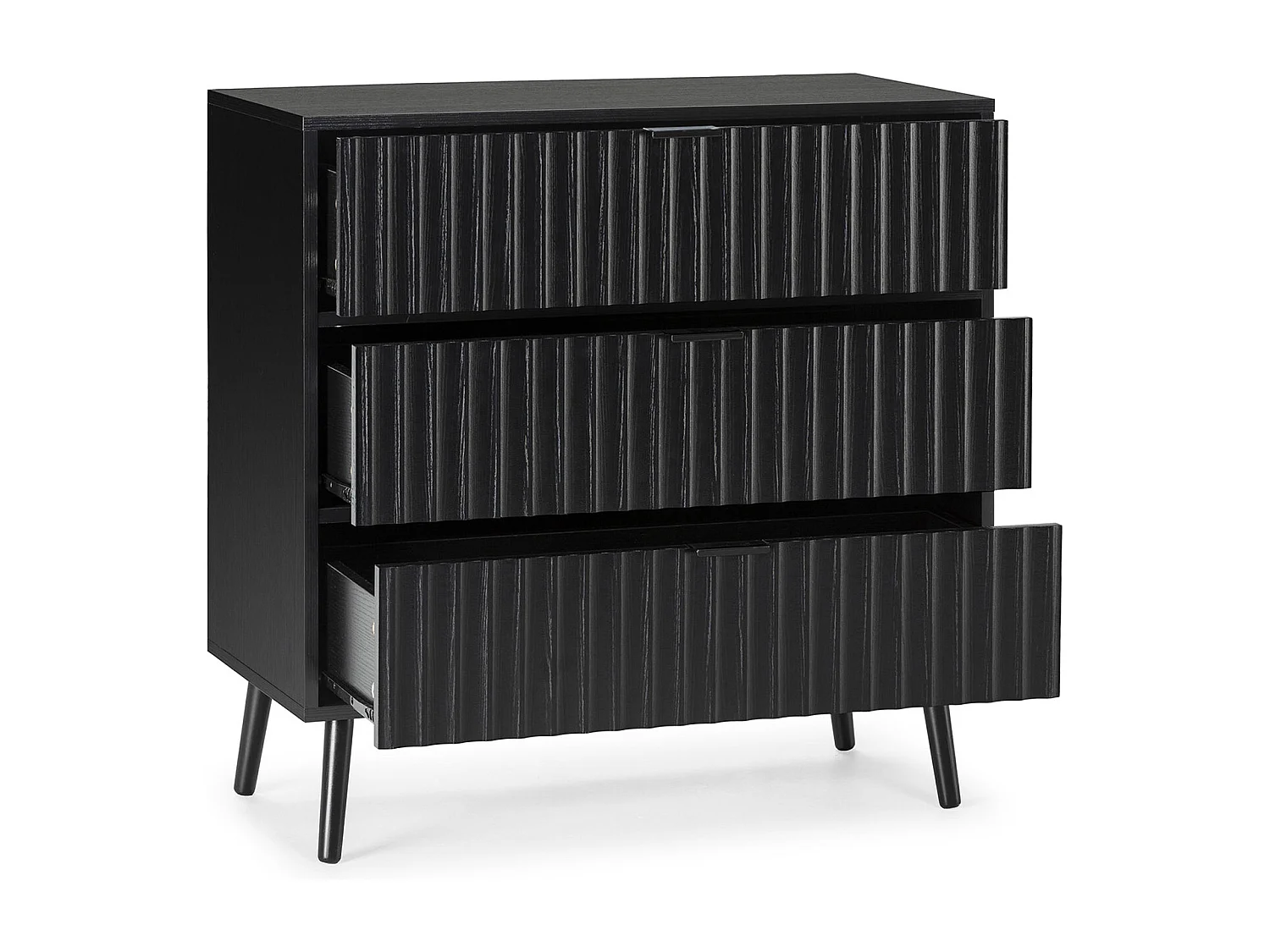 Cassettiera Lluvia 3 cassetti colore nero