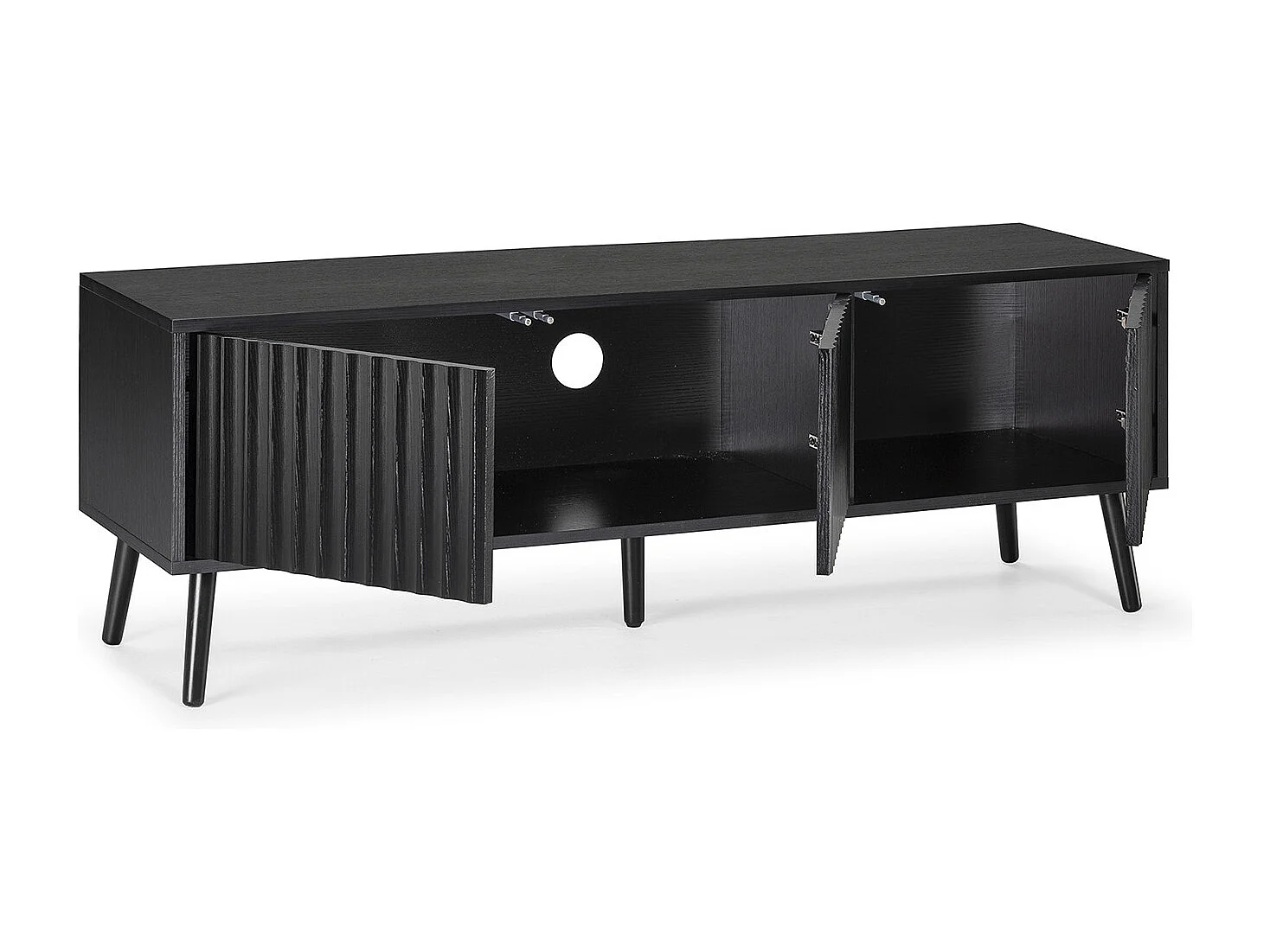 Meuble TV Lluvia 3 portes couleur noir