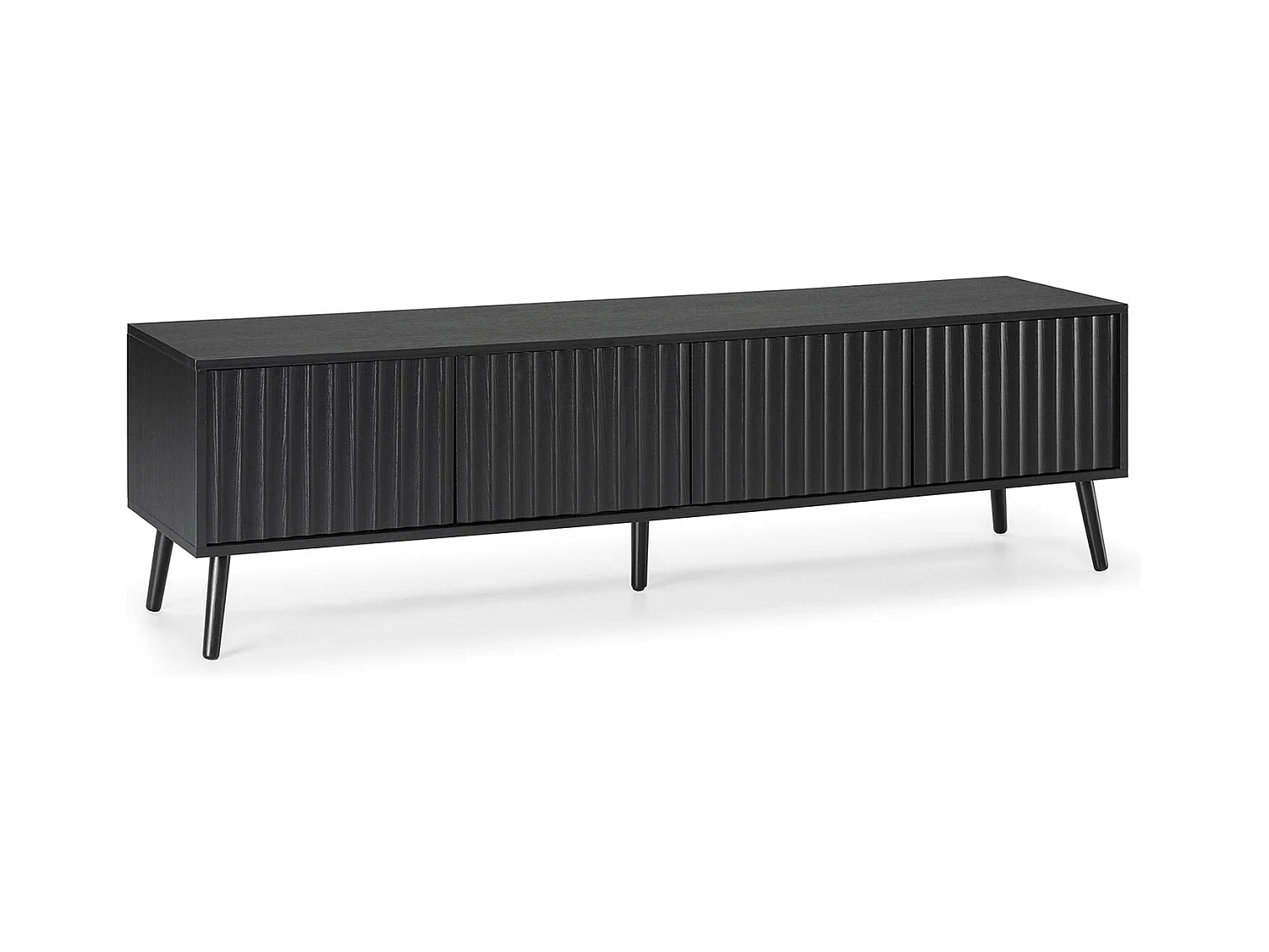 Meuble TV Lluvia 4 portes couleur noir