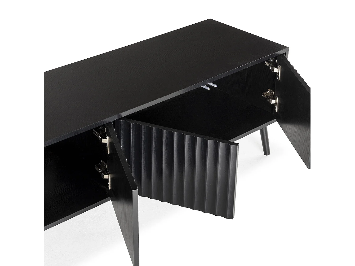 TV-meubel Lluvia 4 deuren in de kleur zwart