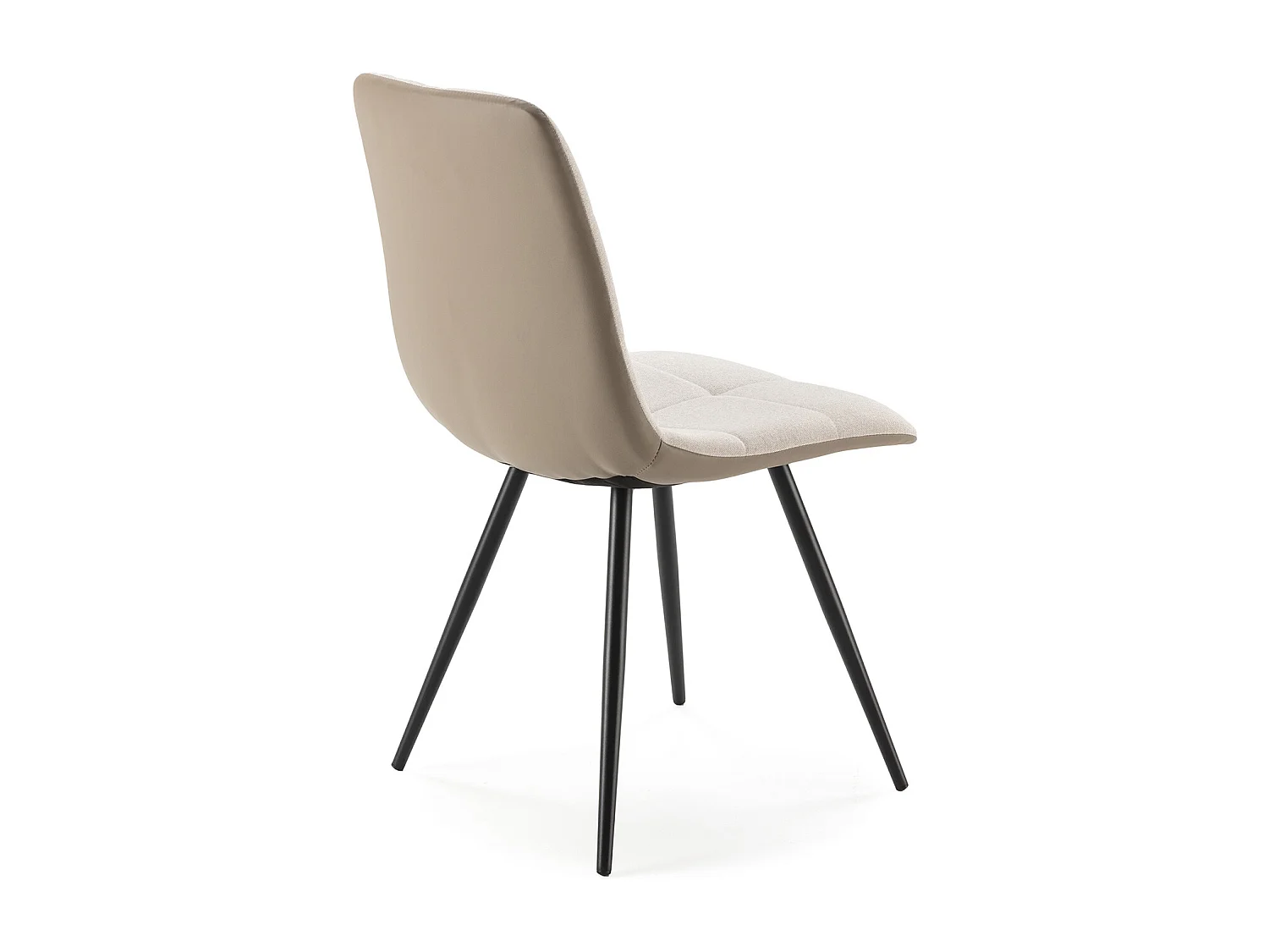 Pack de 2 chaises Prada, tissu et simili cuir Beige