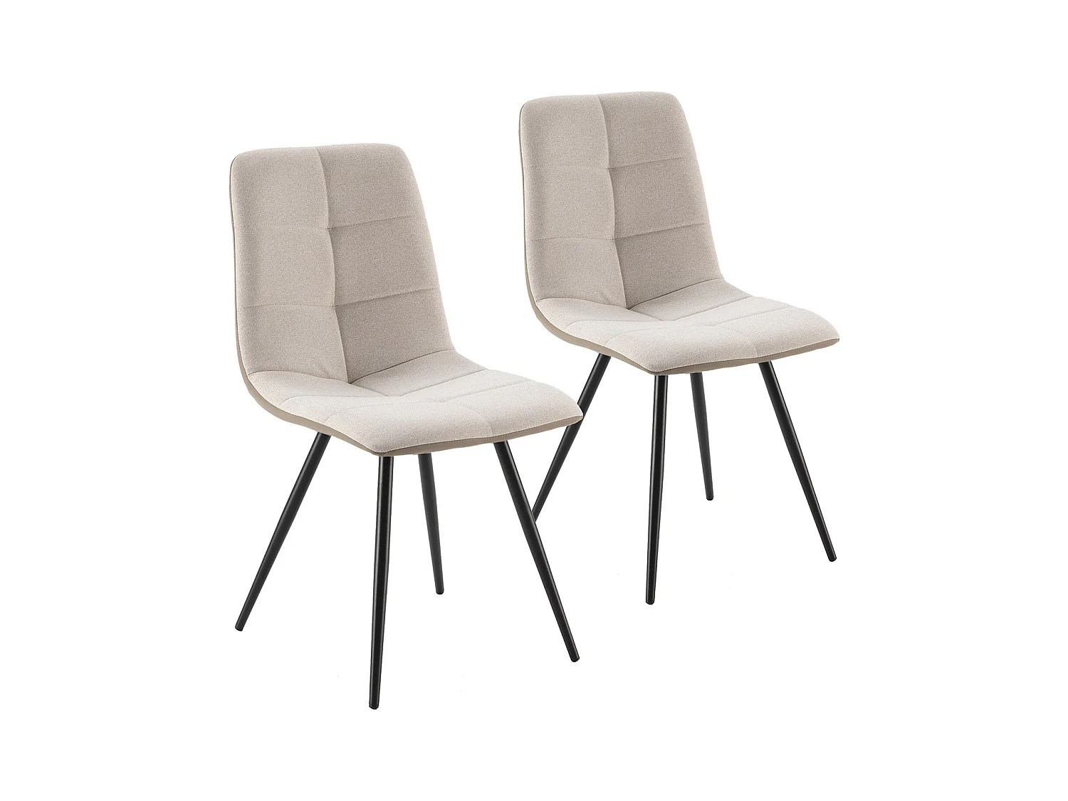Twee Prada stoelen, stof en synthetisch beige leer.
