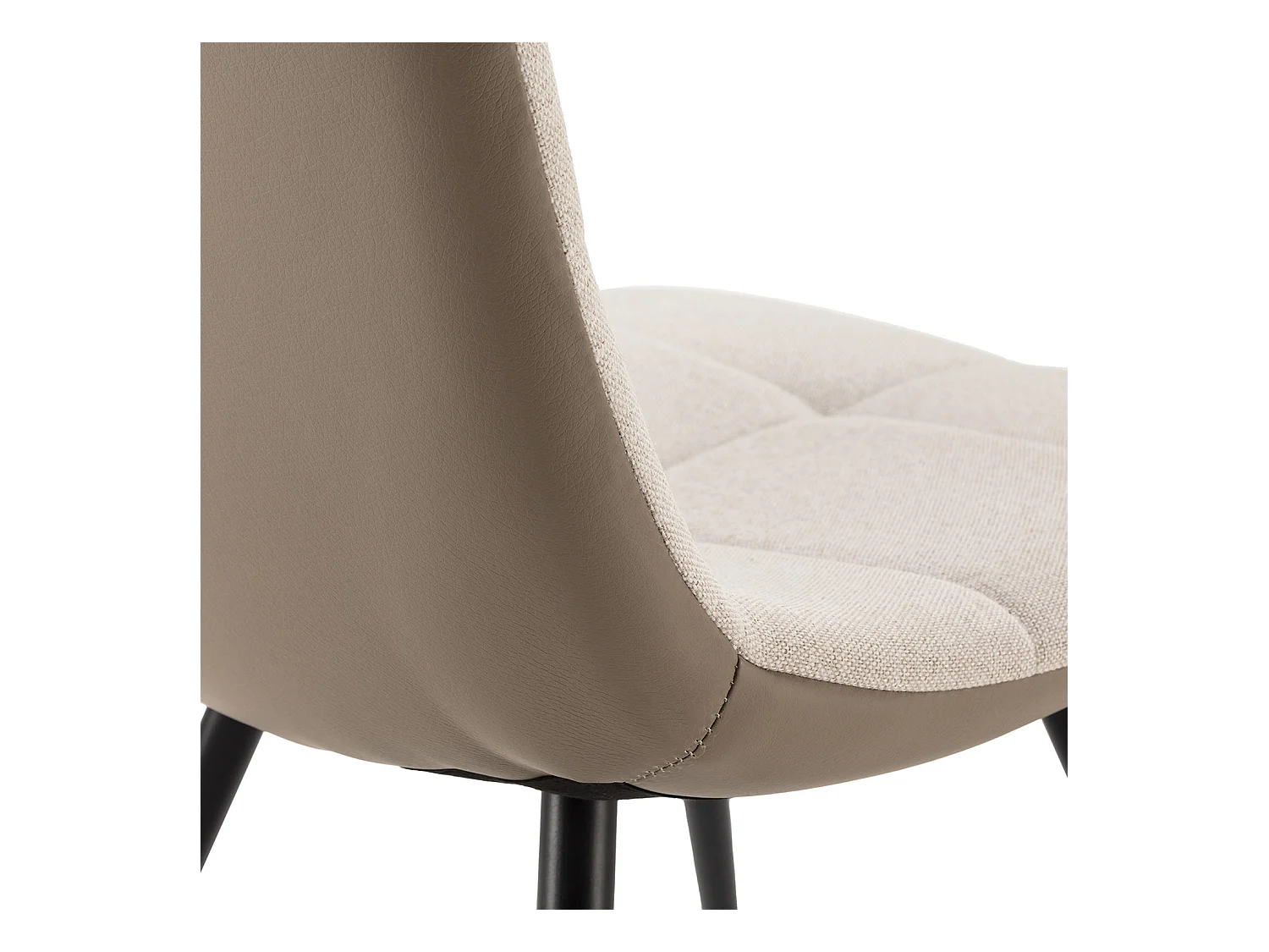 Pack de 2 chaises Prada, tissu et simili cuir Beige