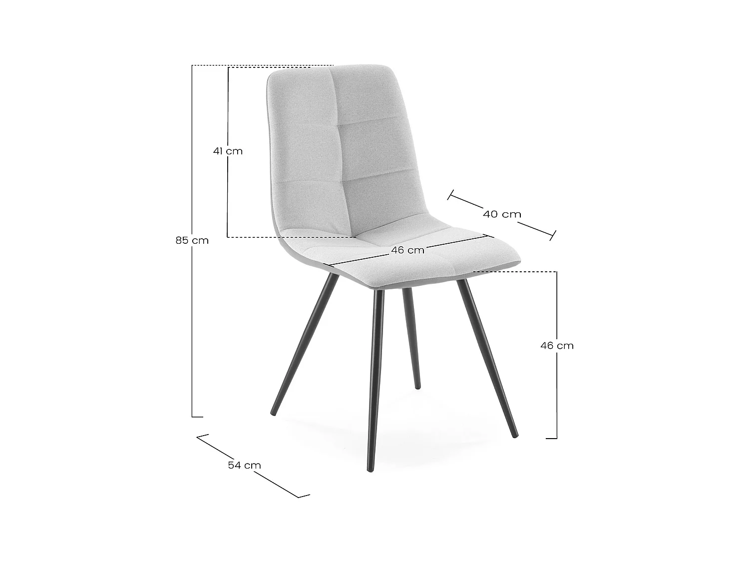 Pack de 2 chaises Prada, tissu et simili cuir Beige