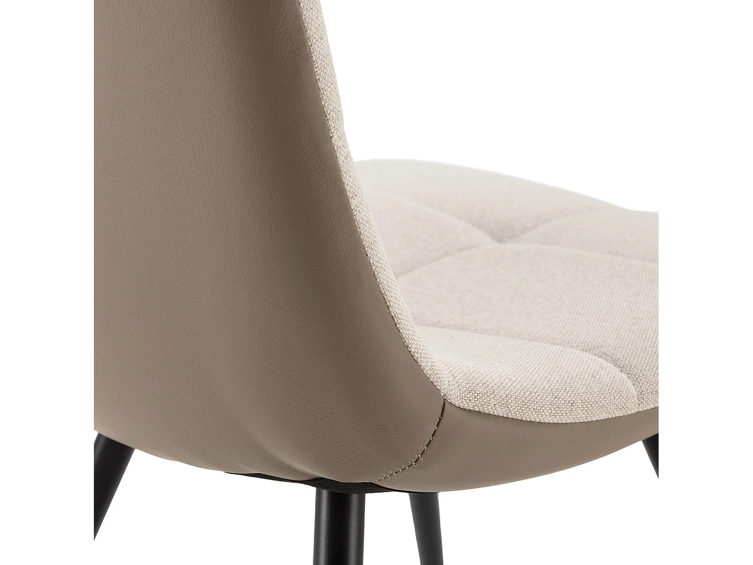 Pack de 2 chaises Prada, tissu et simili cuir Beige