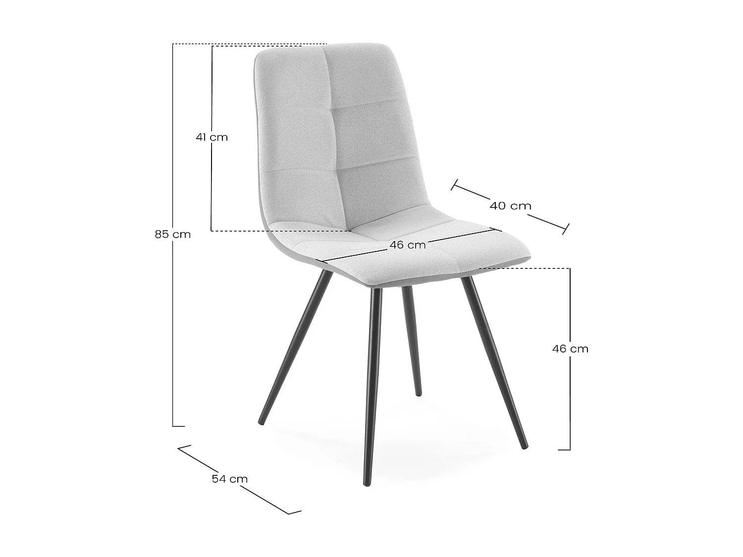 Pack de 2 chaises Prada, tissu et simili cuir Beige