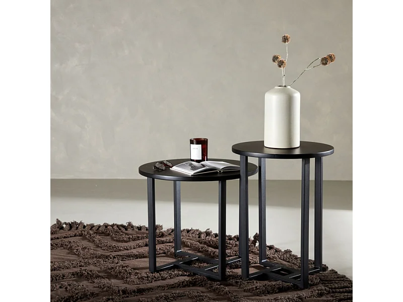 Lawton salontafel 55x40cm zwart.