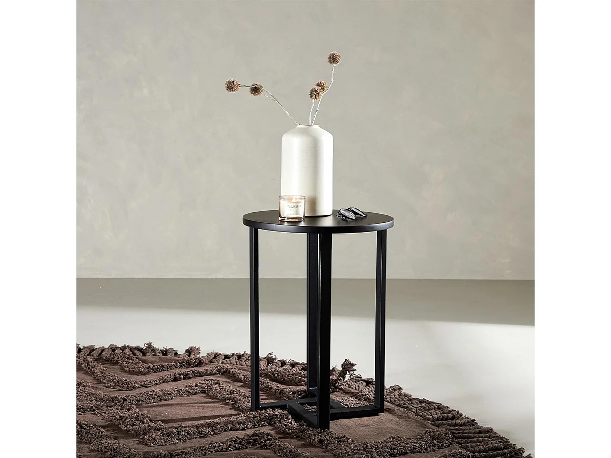 Table d'Appoint Design "Lawton" 55cm Noir