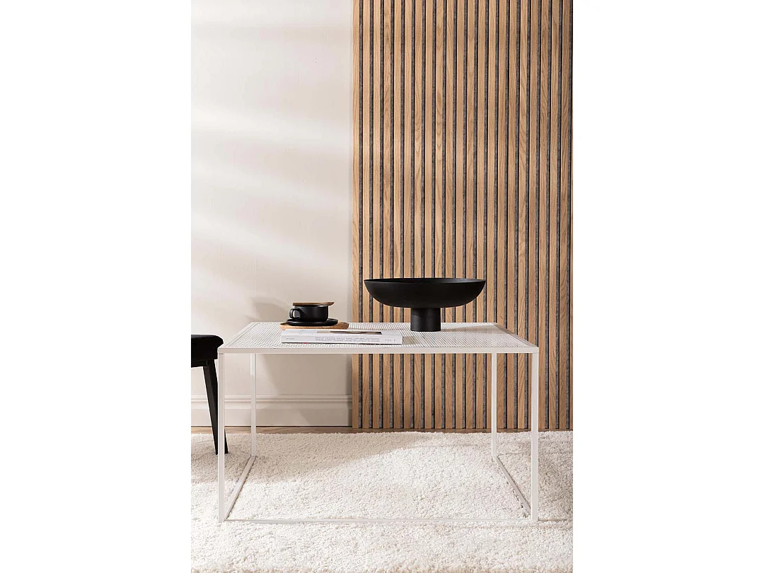 Table Basse en Métal "Netz" 80cm Blanc