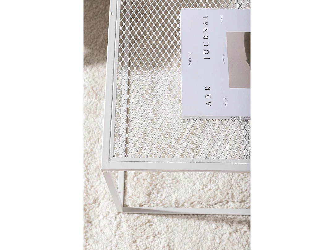 Table Basse en Métal "Netz" 80cm Blanc