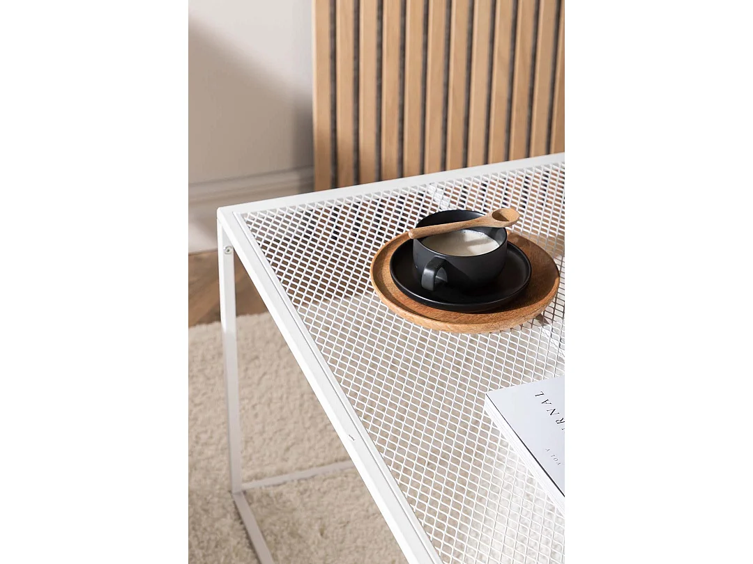 Table Basse en Métal "Netz" 80cm Blanc