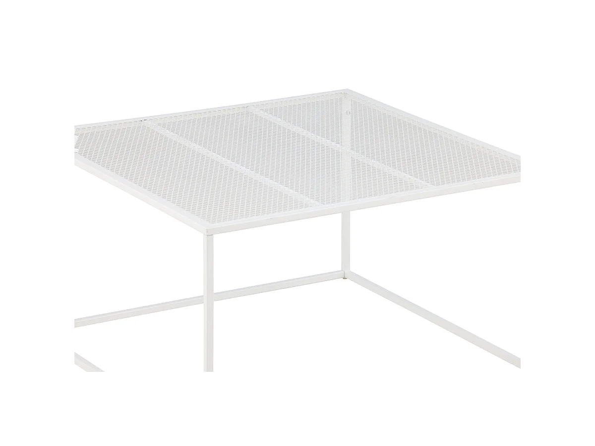 Table Basse en Métal "Netz" 80cm Blanc
