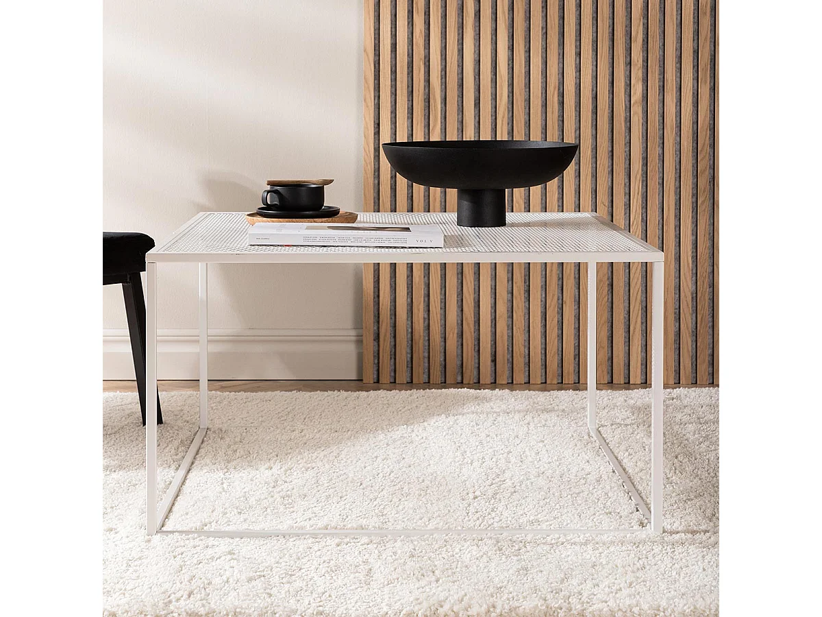 Table Basse en Métal "Netz" 80cm Blanc