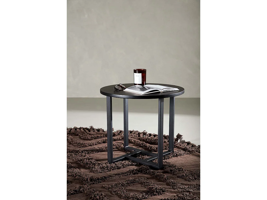 Table Basse Design "Lawton" 50cm Noir