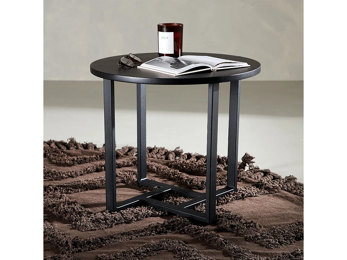 Table Basse Design "Lawton" 50cm Noir