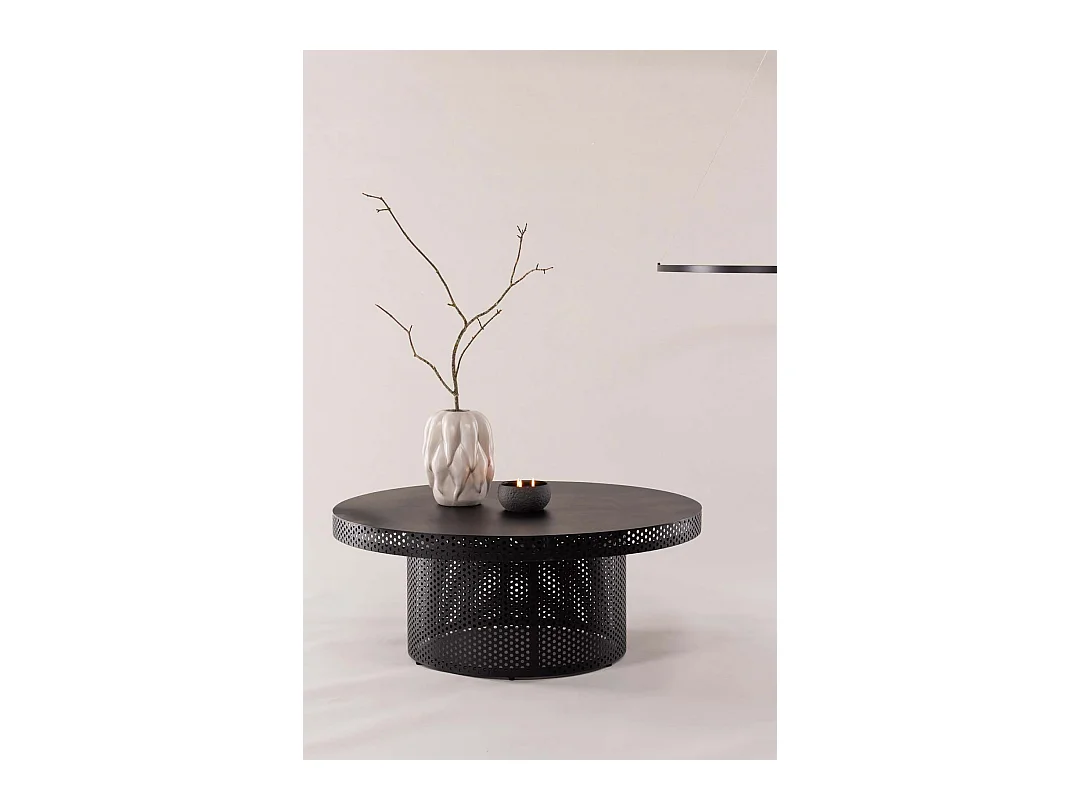 Table Basse Design Ajouré "West End" 100cm Noir