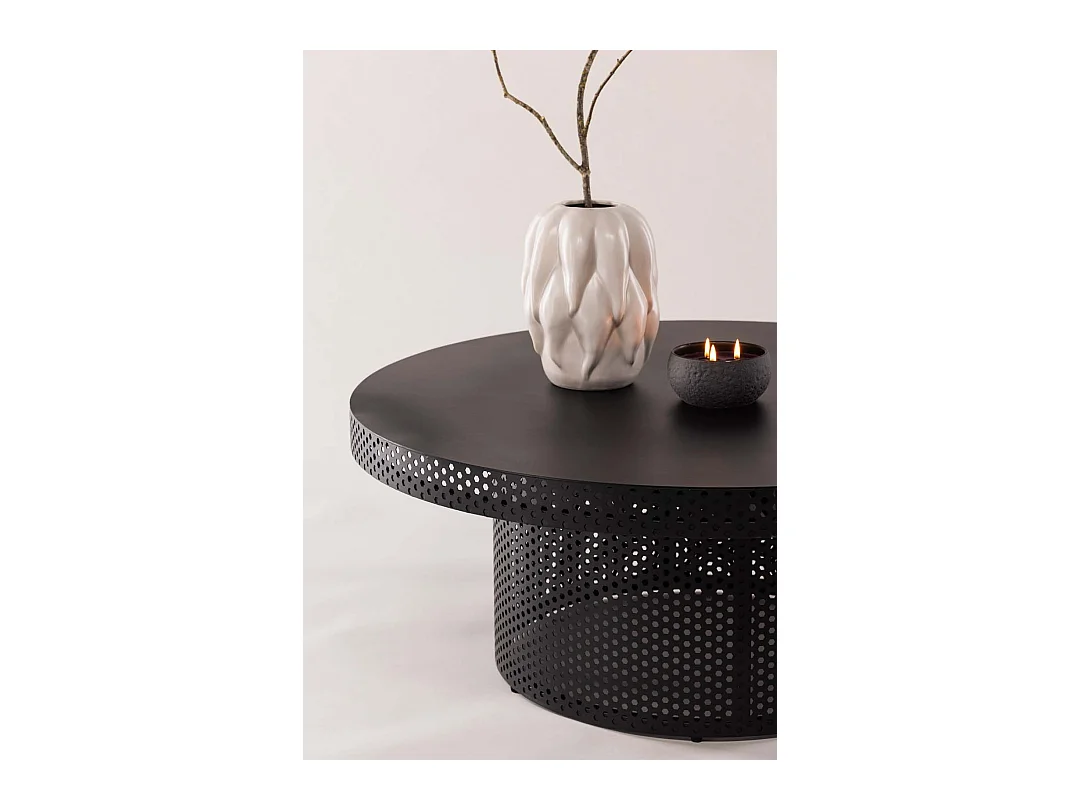 Table Basse Design Ajouré "West End" 100cm Noir
