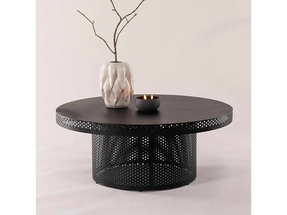 Table Basse Design Ajouré "West End" 100cm Noir