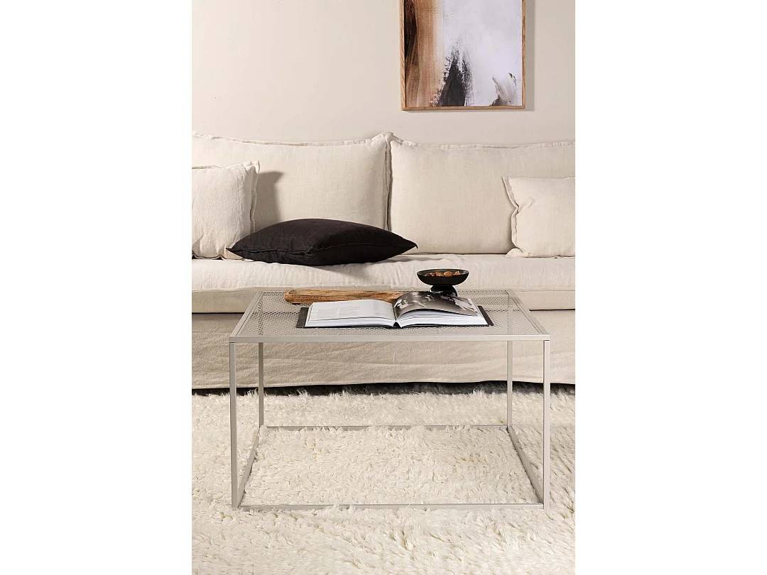 Table Basse en Métal "Netz" 80cm Beige