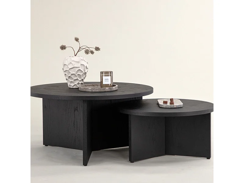 Table Basse Ronde "Salto" 65cm Noir